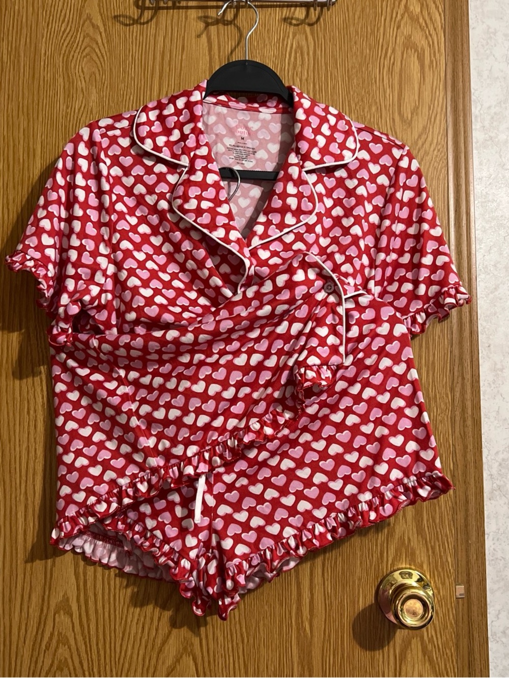 Cozy couture sz M (3) piece pj set sweet hearts